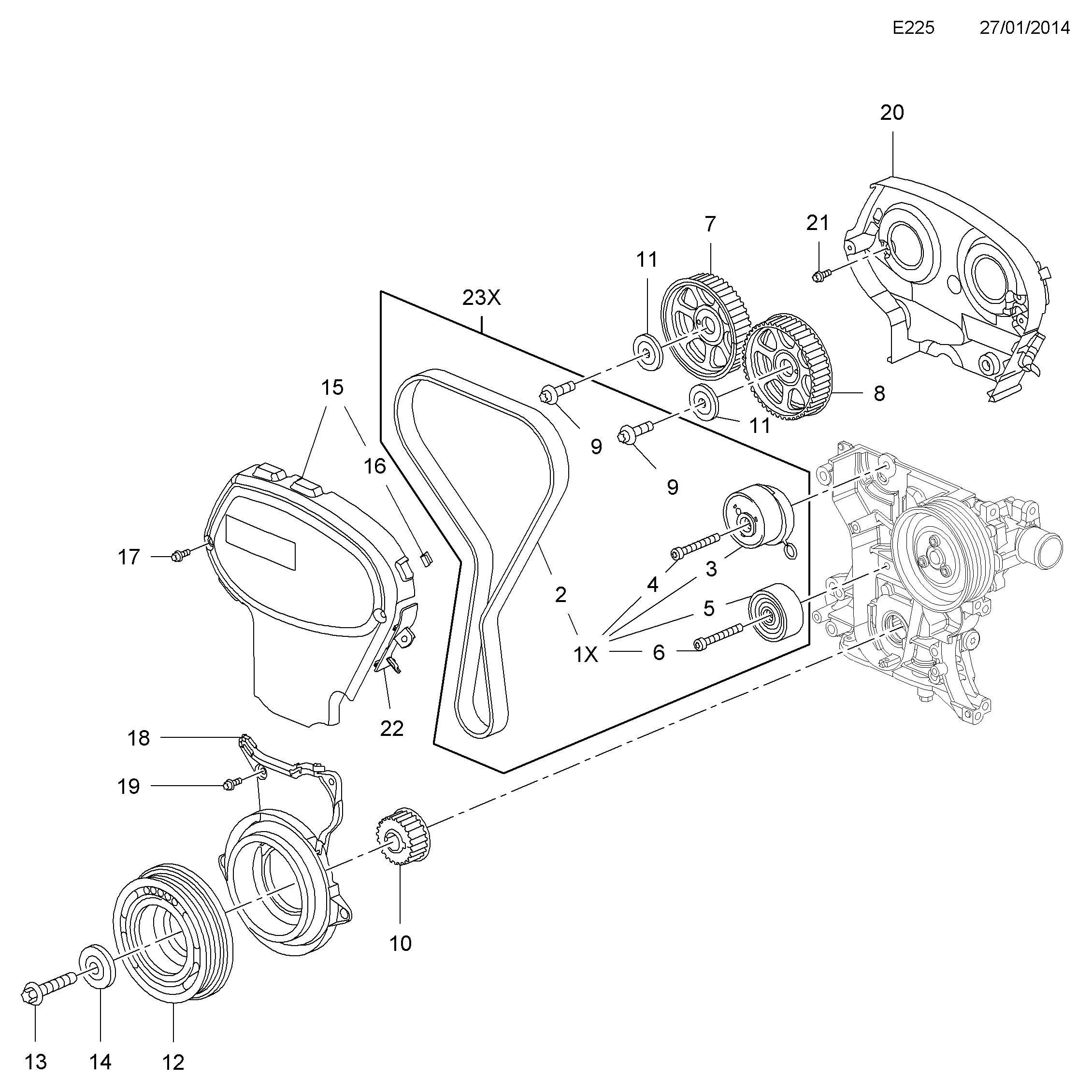 PSA 20 05 850 - Kit cinghie dentate www.autoricambi360.it
