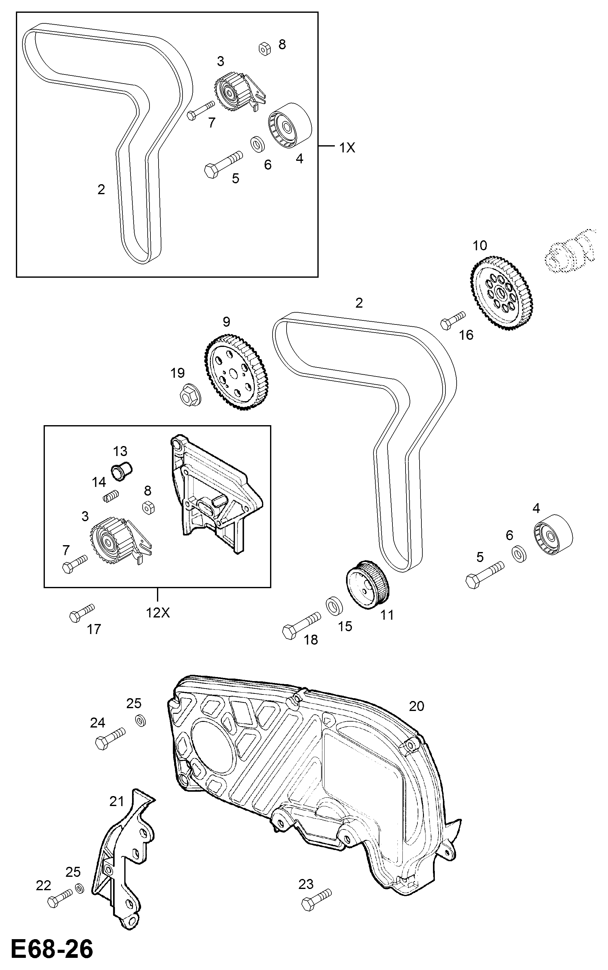 PSA 5636954 - Kit cinghie dentate www.autoricambi360.it