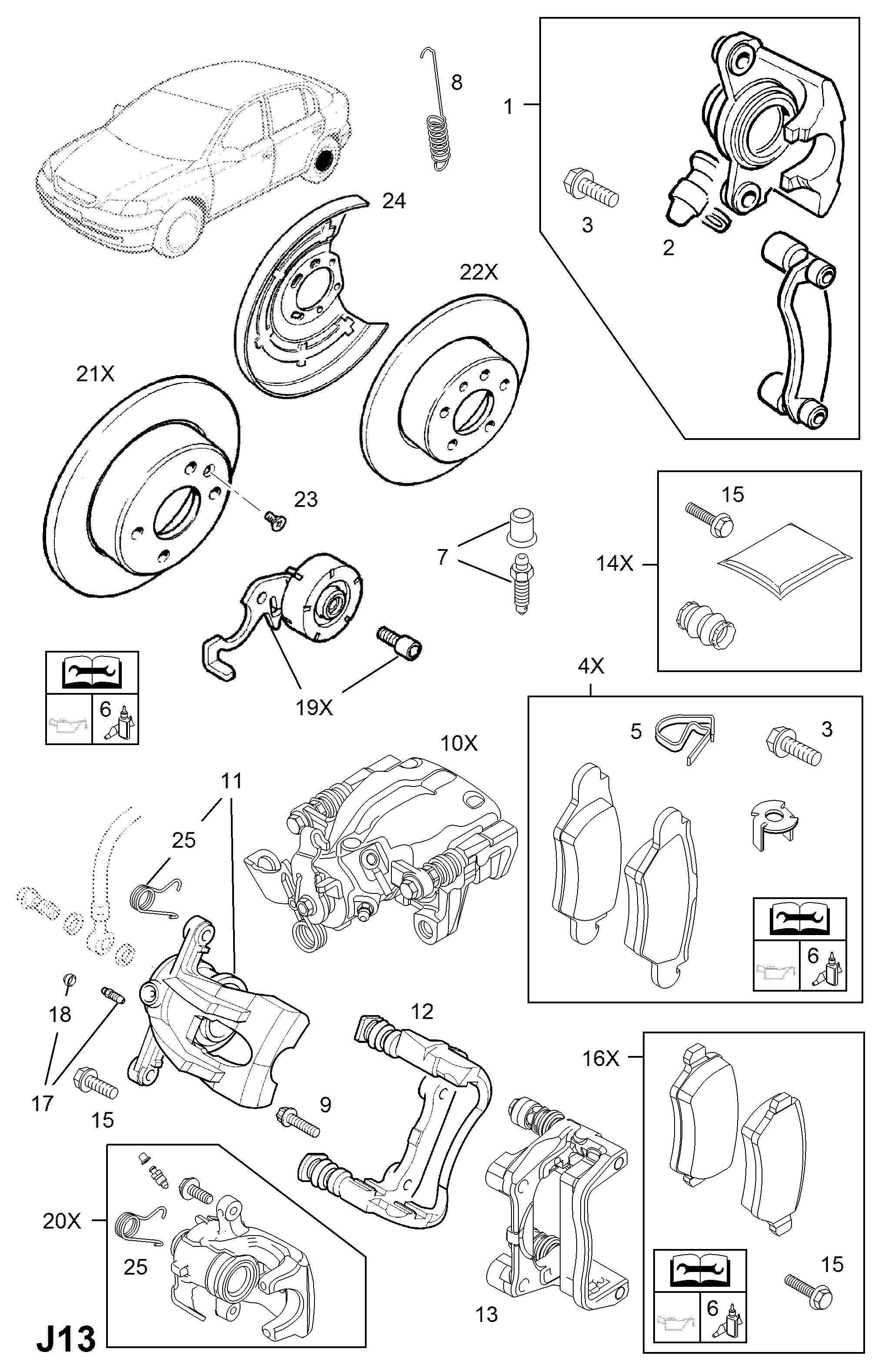 GM 1605233 - Kit pastiglie freno, Freno a disco www.autoricambi360.it