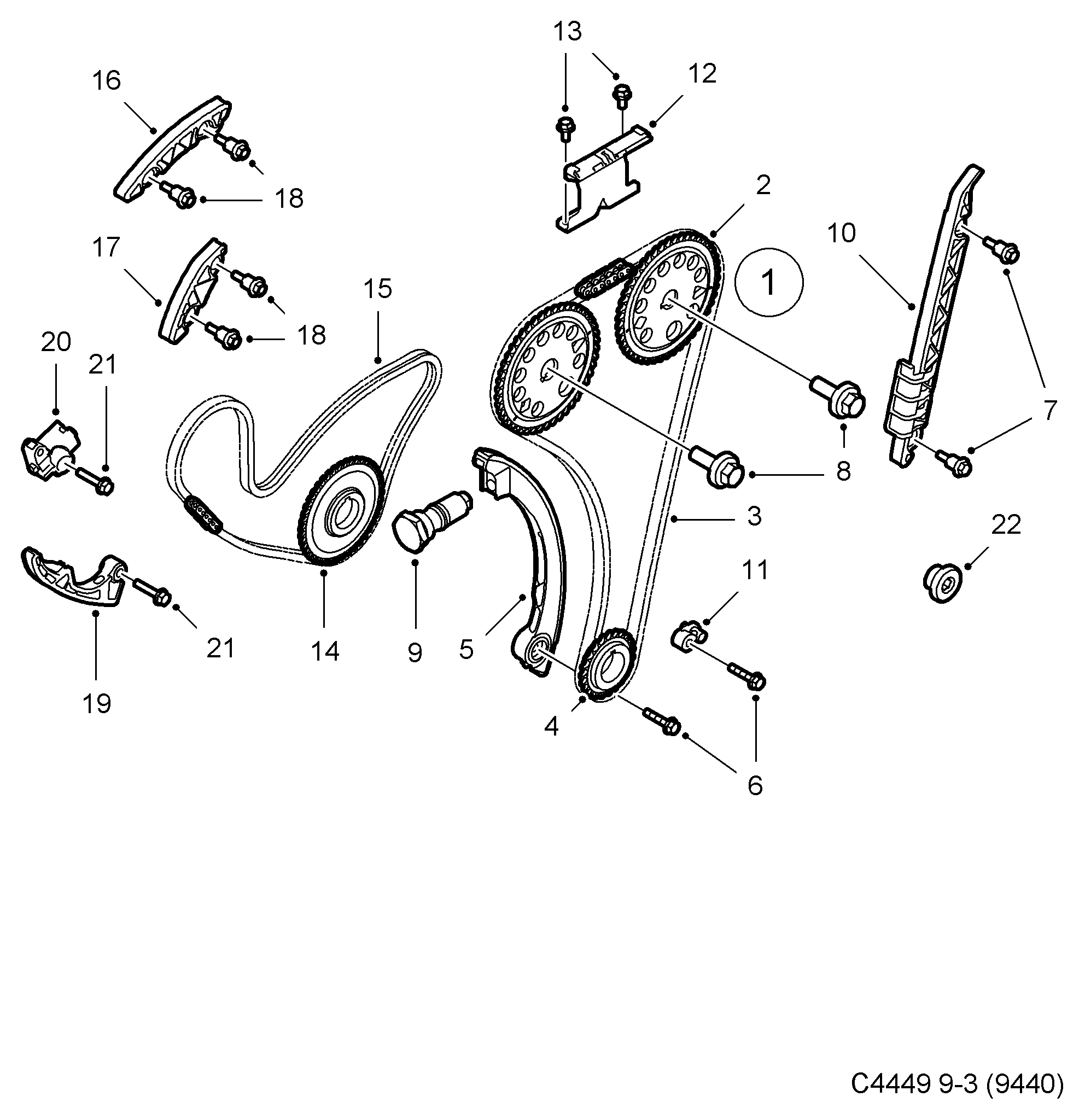 PSA 90537370 - Kit catena distribuzione www.autoricambi360.it