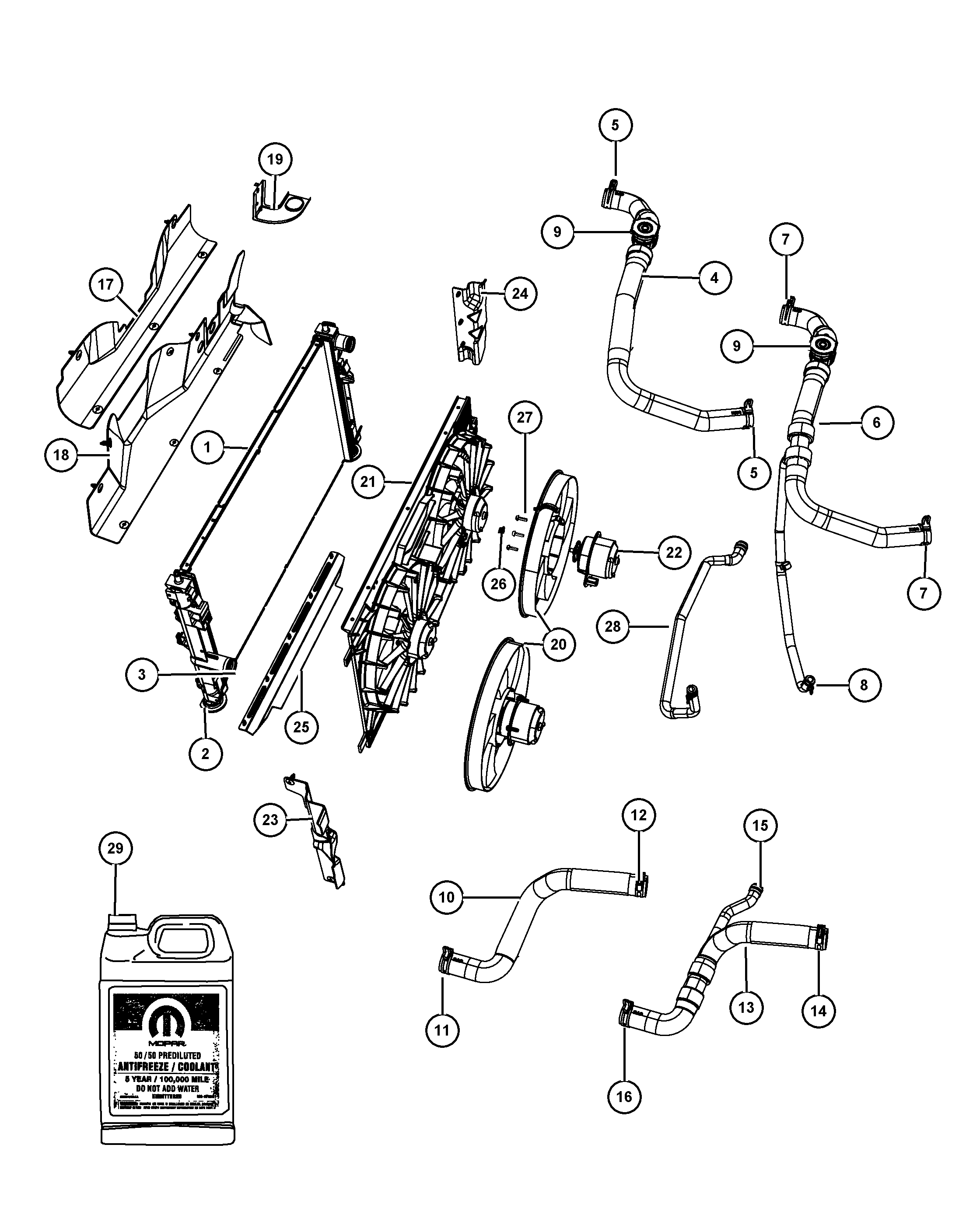 FCA 68004 049AB - Radiatore, Raffreddamento motore www.autoricambi360.it