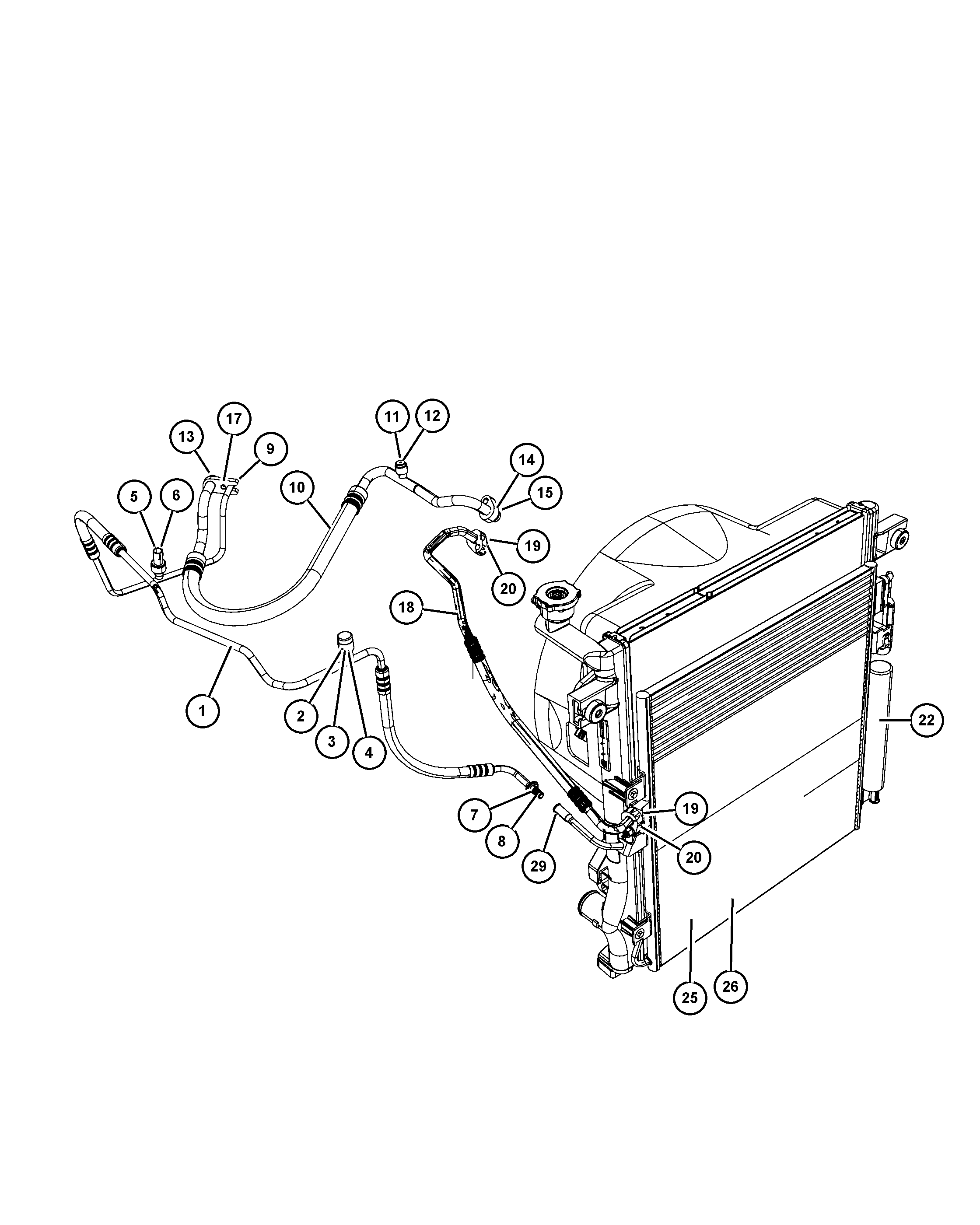 FCA 68033 237AA - Condensatore, Climatizzatore www.autoricambi360.it