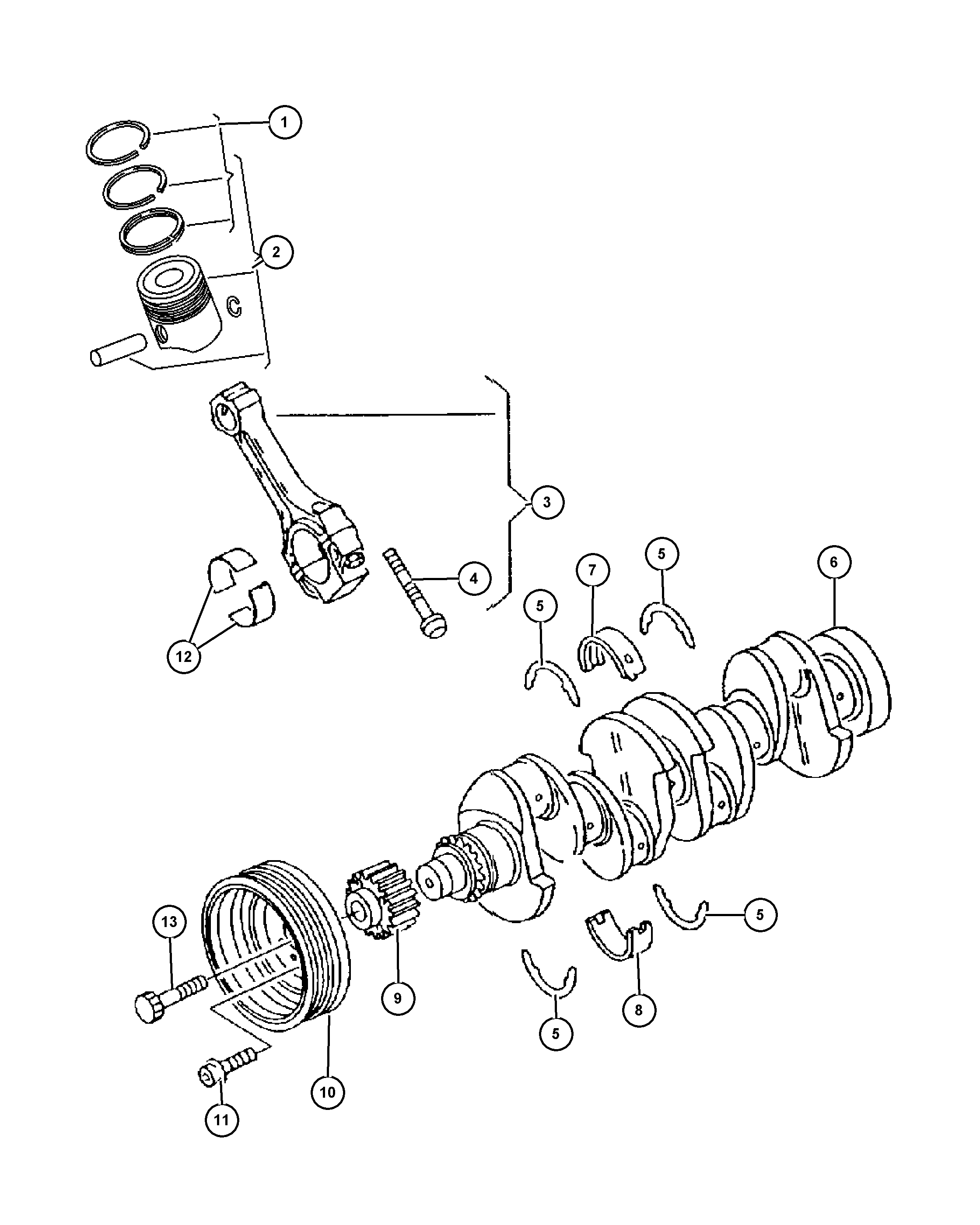 FCA 68001 304AA - Puleggia cinghia, Albero a gomiti www.autoricambi360.it