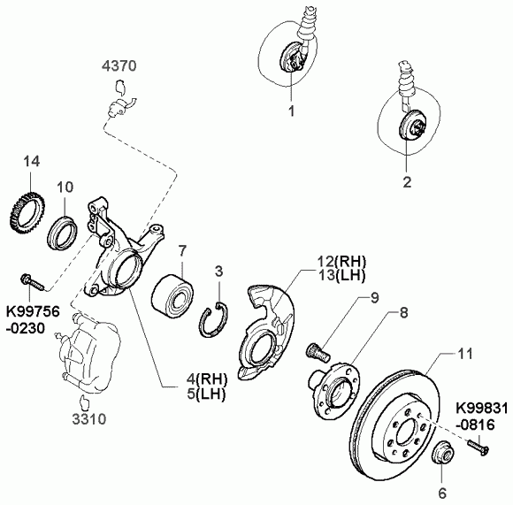 FORD 0K9A2-33061A - Kit cuscinetto ruota www.autoricambi360.it