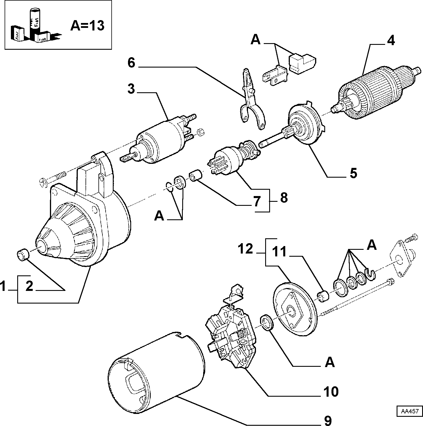 FCA 9947829 - Elettromagnete, Motore d'avviamento www.autoricambi360.it