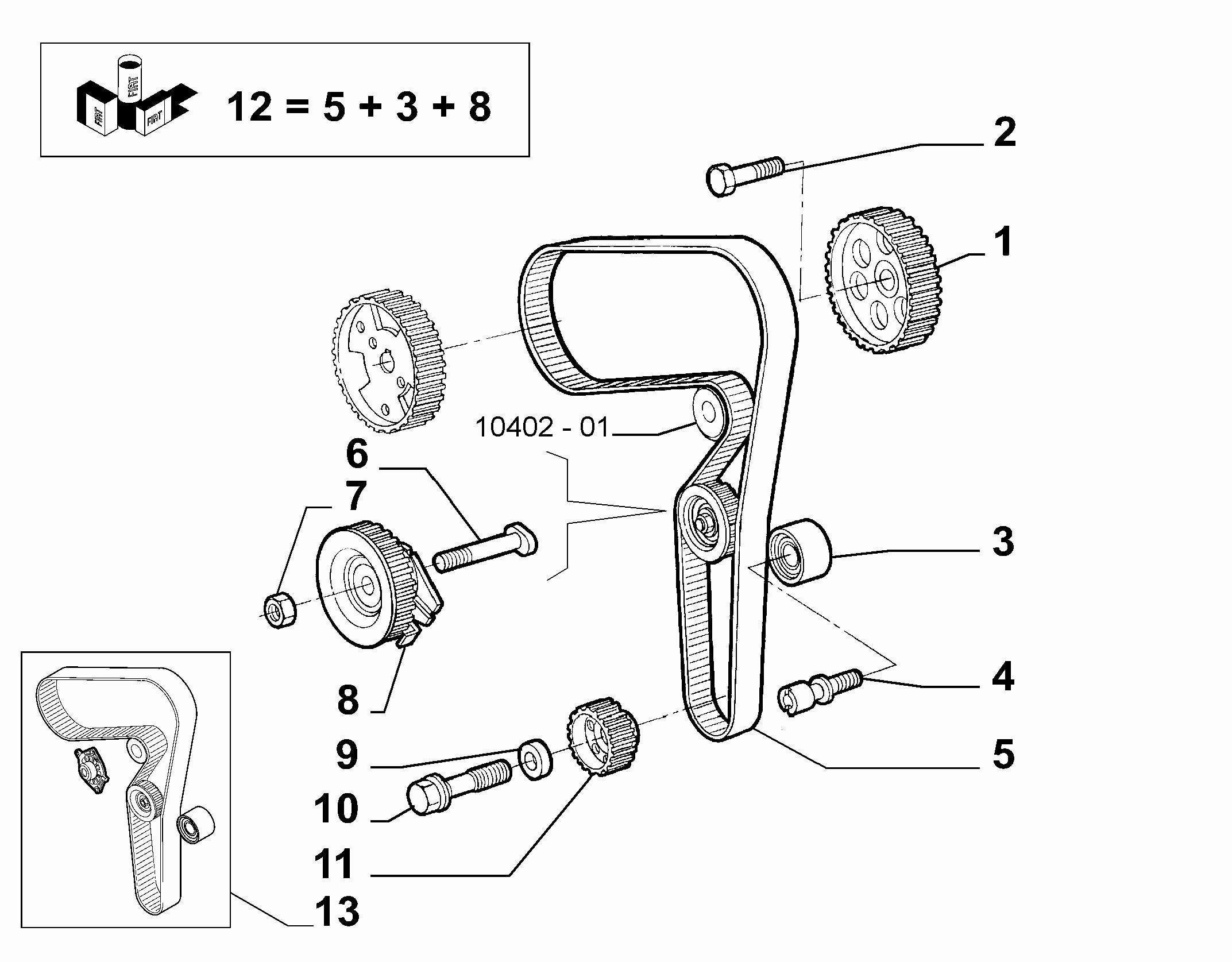 FCA 551 9232 3 - Pompa acqua + Kit cinghie dentate www.autoricambi360.it