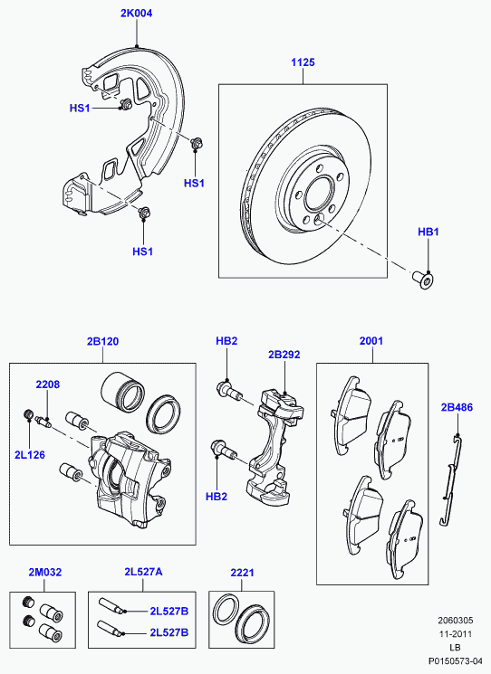FORD LR004936 - Kit pastiglie freno, Freno a disco www.autoricambi360.it