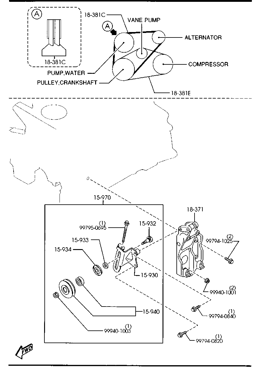 FORD WLL7-15-908A - Cinghia trapezoidale www.autoricambi360.it