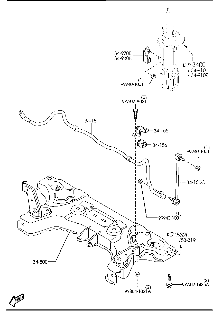 FORD D651-34-170 - Asta / Puntone, Stabilizzatore www.autoricambi360.it