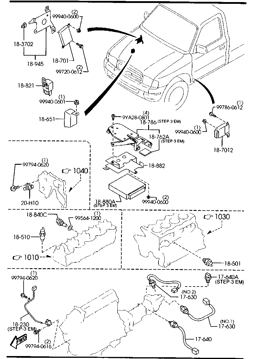 FORD B593 18840 A - Sensore, Temperatura refrigerante www.autoricambi360.it