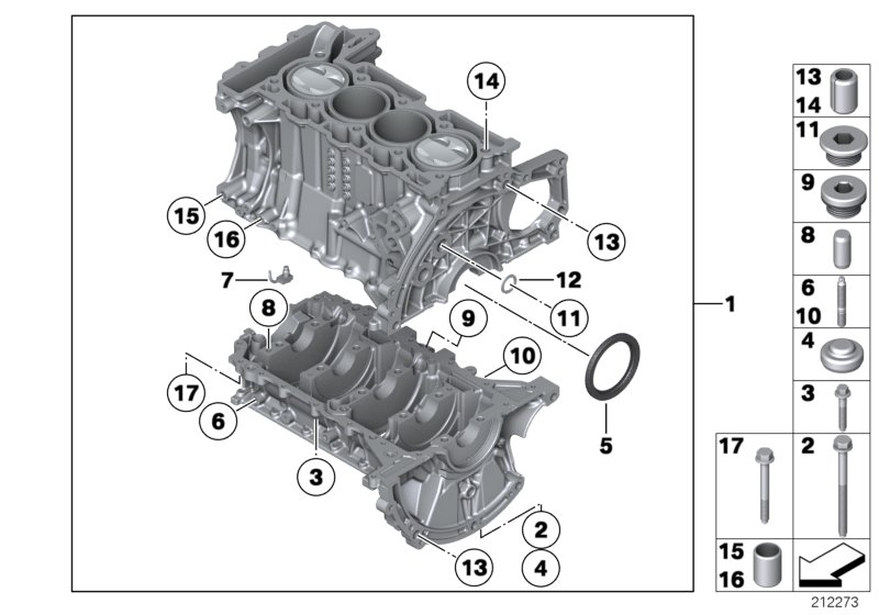 BMW 11 11 7 568 263 - Paraolio, Albero a gomiti www.autoricambi360.it