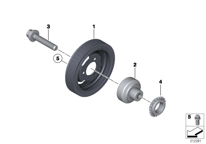 BMW 1123 7638551 - Puleggia cinghia, Albero a gomiti www.autoricambi360.it