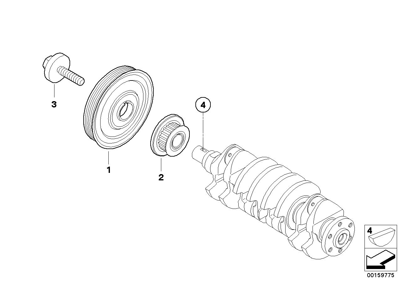 BMW 11 23 7 801 979 - Puleggia cinghia, Albero a gomiti www.autoricambi360.it