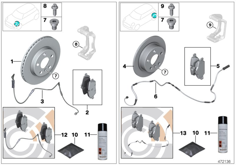 BMW 34 11 9 804 735 - Kit pastiglie freno, Freno a disco www.autoricambi360.it