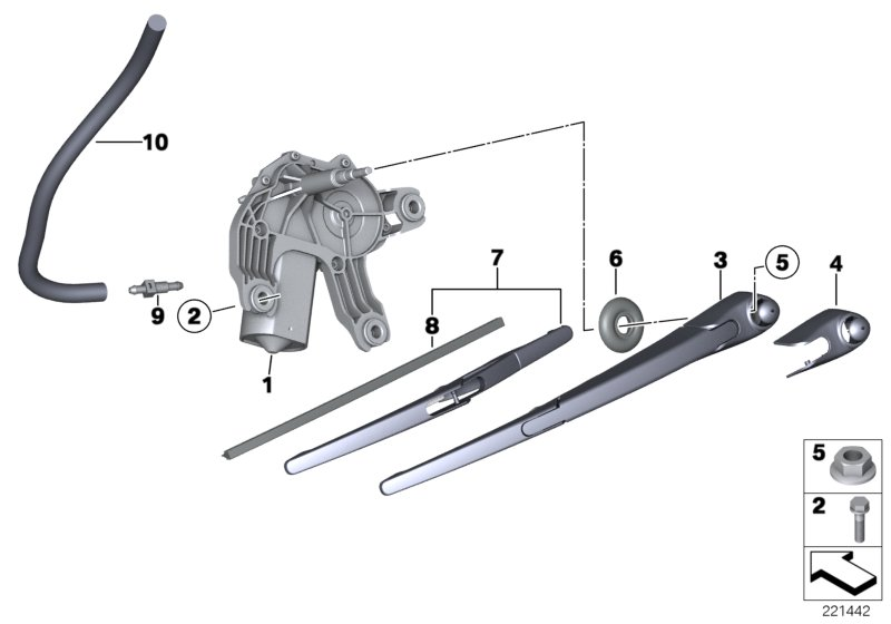 BMW 61622754287 - Braccio tergi, Pulizia cristalli www.autoricambi360.it