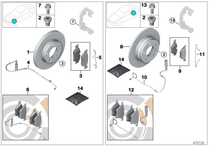 BMW 34112167233 - Kit pastiglie freno, Freno a disco www.autoricambi360.it