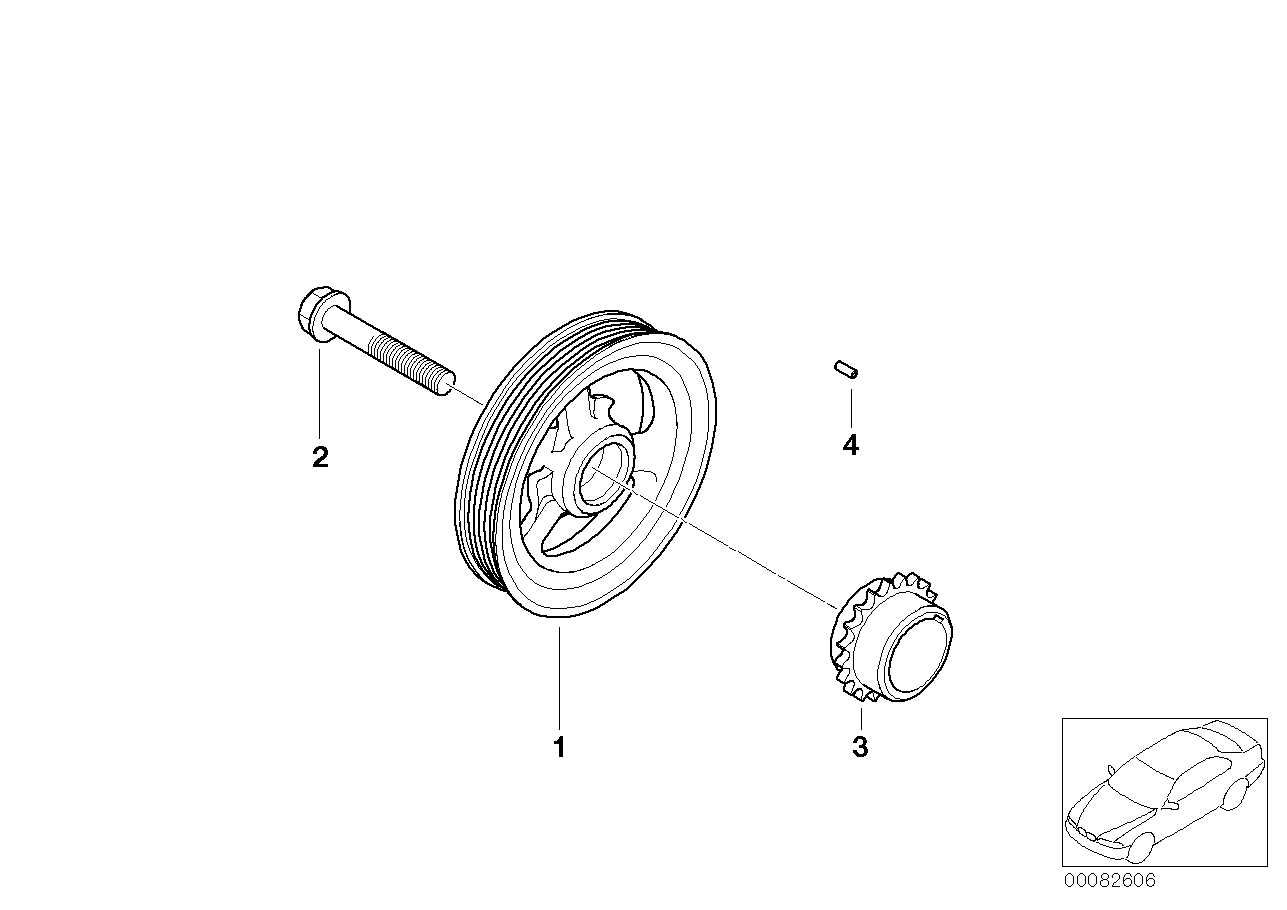 BMW 11 23 7 829 906 - Puleggia cinghia, Albero a gomiti www.autoricambi360.it