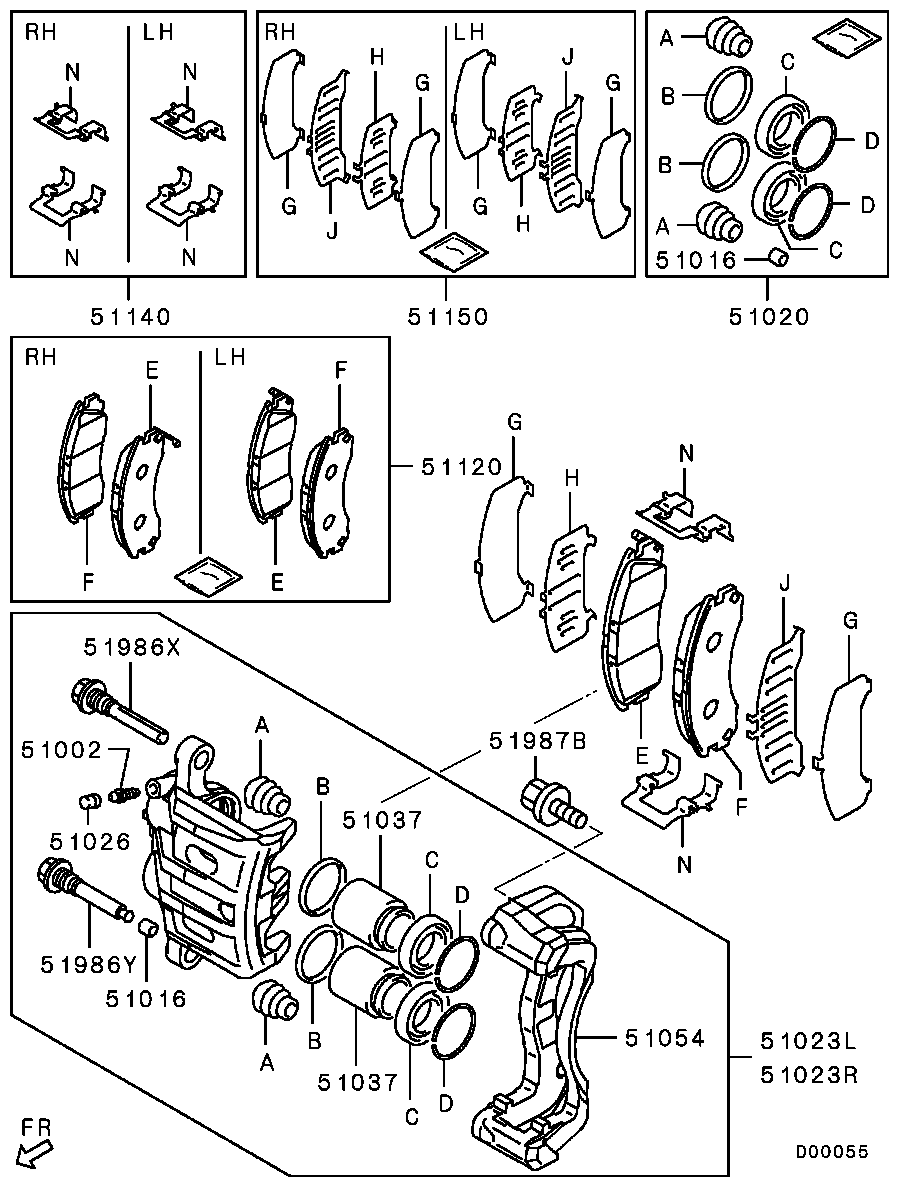FCA MB857837 - Kit pastiglie freno, Freno a disco www.autoricambi360.it
