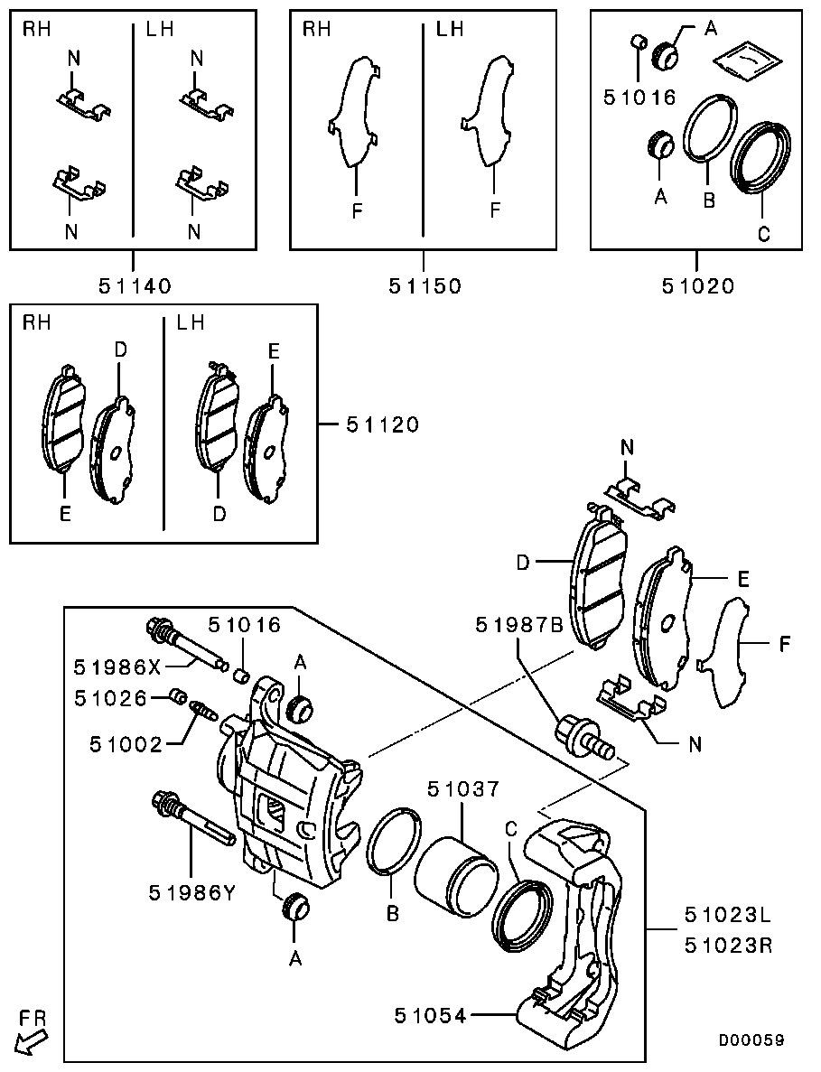 FCA 4605A261 - Kit pastiglie freno, Freno a disco www.autoricambi360.it