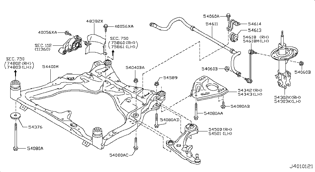 RENAULT 54668-1AA0A - Asta / Puntone, Stabilizzatore www.autoricambi360.it