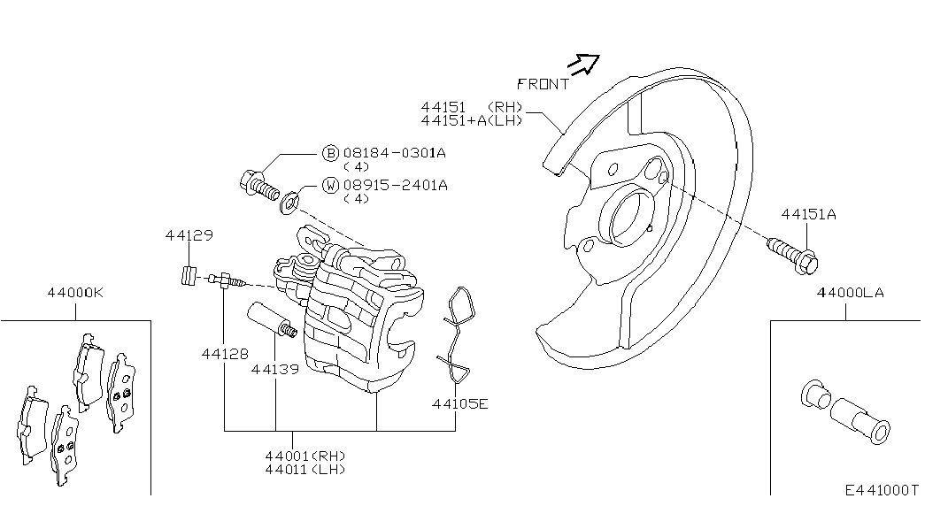 RENAULT 44060BA00F - Kit pastiglie freno, Freno a disco www.autoricambi360.it