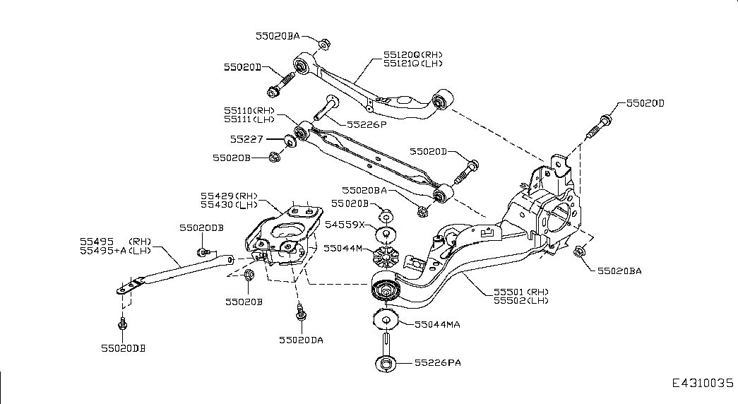 RENAULT 5512 0JD 000 - Braccio oscillante, Sospensione ruota www.autoricambi360.it