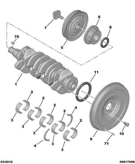 PSA 0515 V7 - Puleggia cinghia, Albero a gomiti www.autoricambi360.it