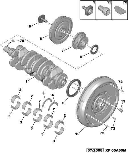 PSA 0515 V8 - Puleggia cinghia, Albero a gomiti www.autoricambi360.it