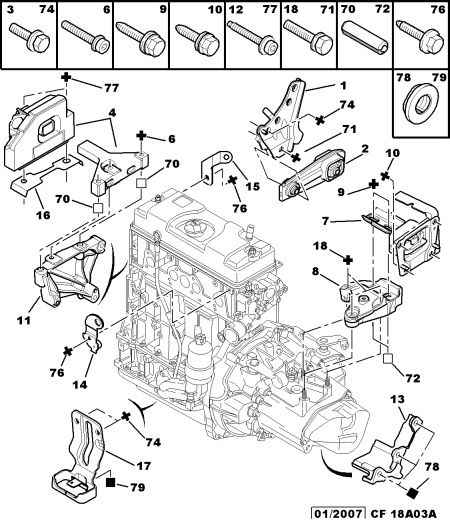 PSA 1813 92 - Sospensione, Motore www.autoricambi360.it