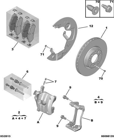 PSA 16 104 287 80 - Kit pastiglie freno, Freno a disco www.autoricambi360.it