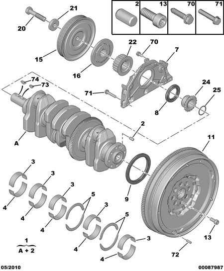 PSA 0515.V3 - Puleggia cinghia, Albero a gomiti www.autoricambi360.it