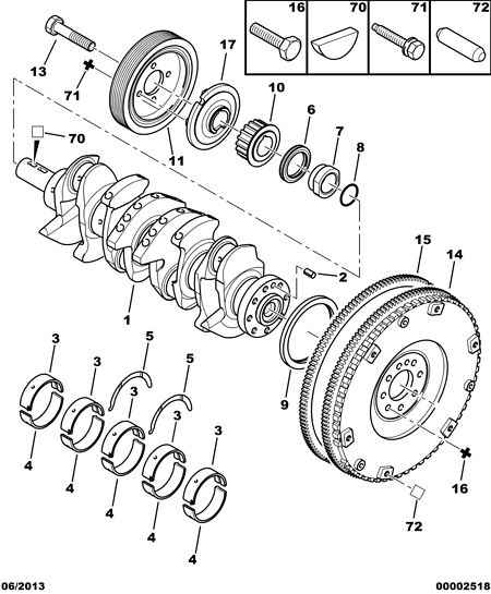 PSA 0515.S6 - Puleggia cinghia, Albero a gomiti www.autoricambi360.it