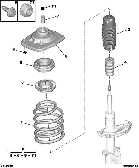 PSA 5035 55 - Supporto ammortizzatore a molla www.autoricambi360.it