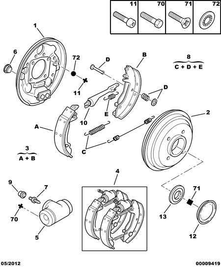 PSA 4241 E5 - Kit ganasce freno www.autoricambi360.it
