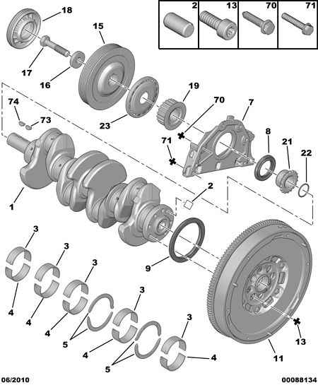 PSA 0515 V9 - Puleggia cinghia, Albero a gomiti www.autoricambi360.it