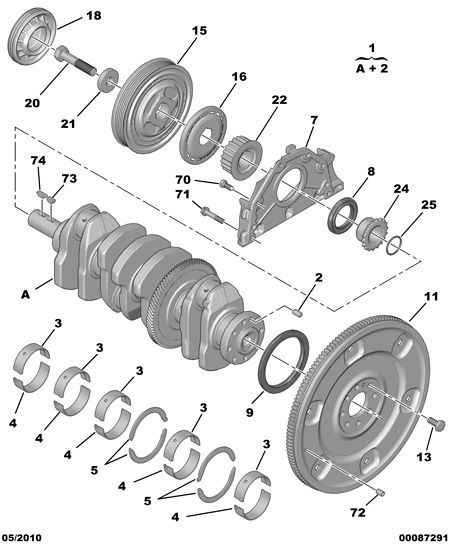 PSA 0515 W4 - Puleggia cinghia, Albero a gomiti www.autoricambi360.it