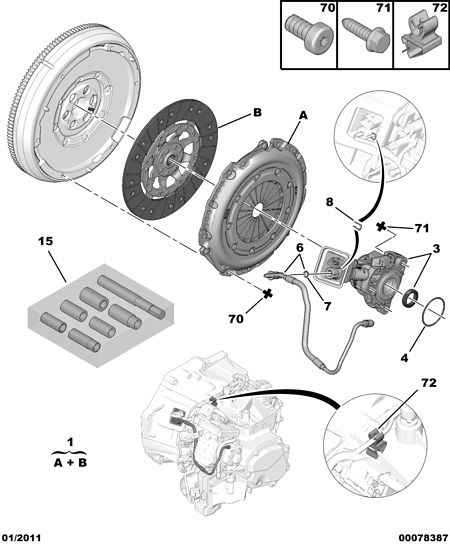 PSA 2041 A4 - Dispositivo disinnesto centrale, Frizione www.autoricambi360.it