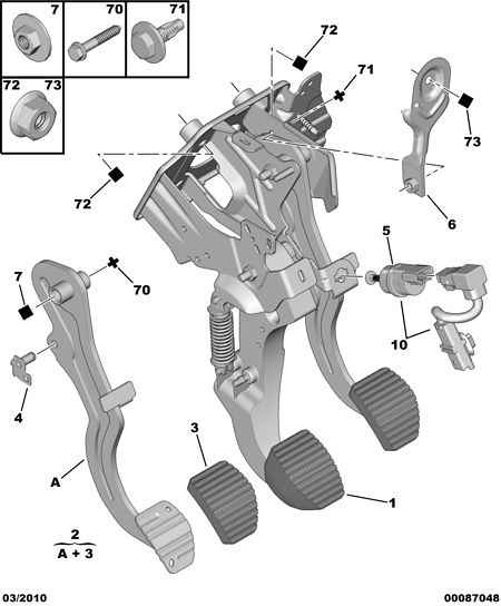 PSA 4504 17 - Rivestimento pedale, Pedale del freno www.autoricambi360.it