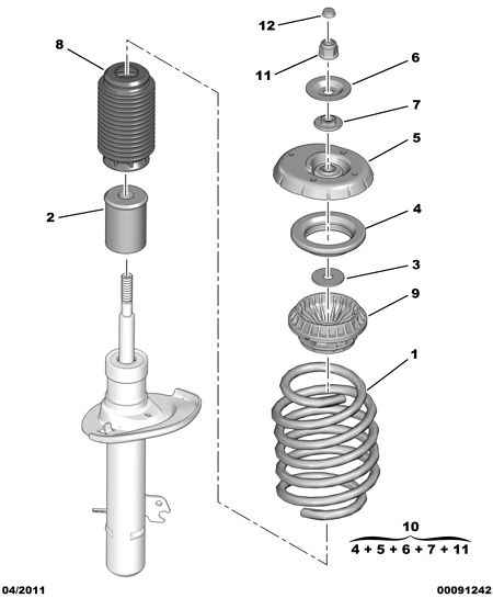 PSA 5033-75 - Supporto ammortizzatore a molla www.autoricambi360.it