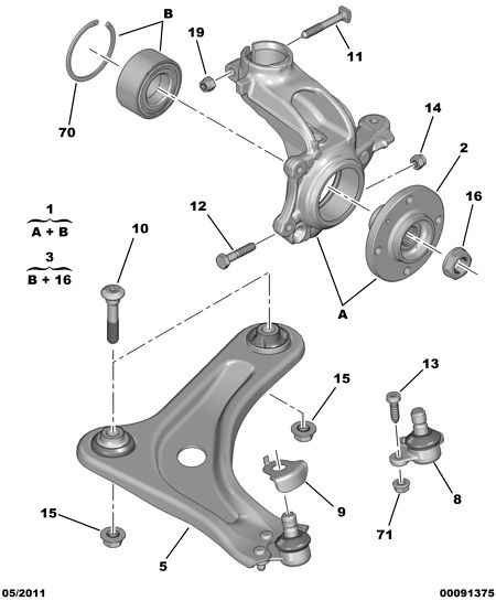 PSA 98 032 865 80 - Braccio oscillante, Sospensione ruota www.autoricambi360.it