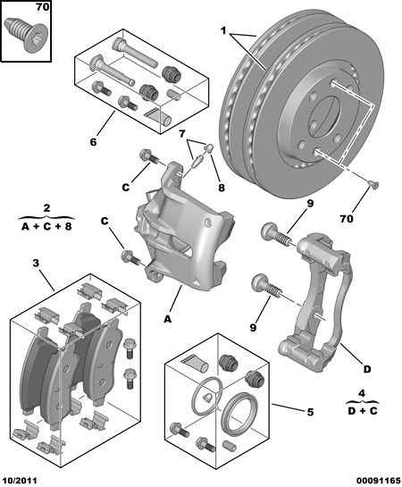 PSA 16 104 896 80 - Kit pastiglie freno, Freno a disco www.autoricambi360.it