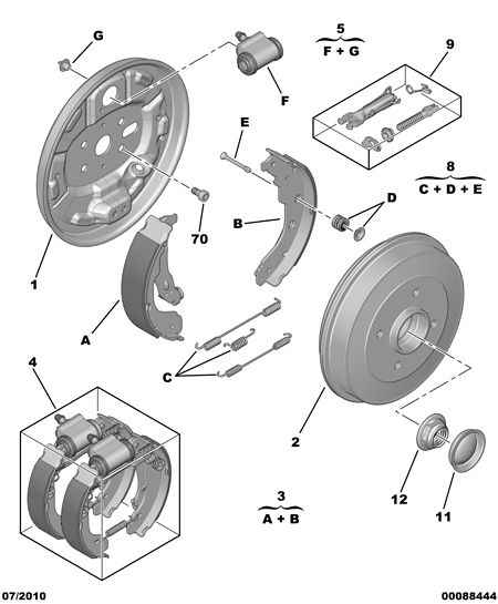 PSA 4241 N3 - Kit ganasce freno www.autoricambi360.it
