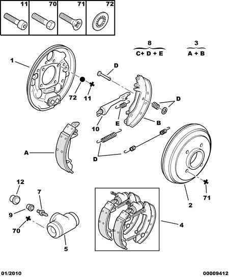 PSA 4241 E5 - Kit ganasce freno www.autoricambi360.it