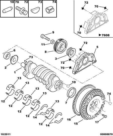 PSA 0515.K6 - Puleggia cinghia, Albero a gomiti www.autoricambi360.it