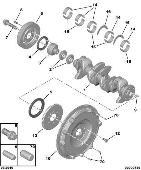 PSA 0515-T2 - Puleggia cinghia, Albero a gomiti www.autoricambi360.it
