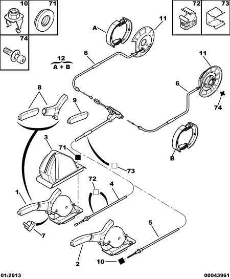 PSA 4241 K4 - Kit ganasce, Freno stazionamento www.autoricambi360.it