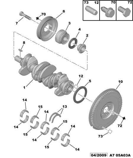 PSA 0515 R8 - Puleggia cinghia, Albero a gomiti www.autoricambi360.it