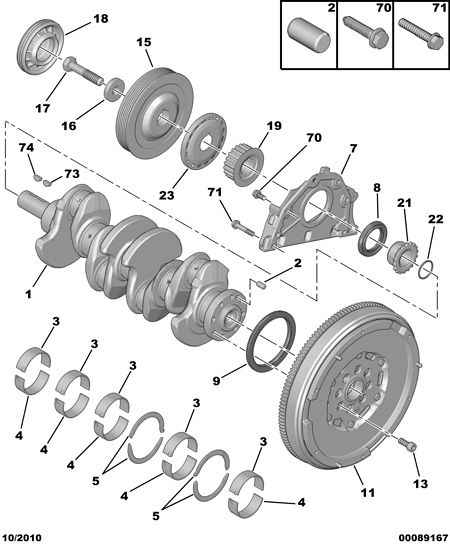 PSA 0515 V9 - Puleggia cinghia, Albero a gomiti www.autoricambi360.it