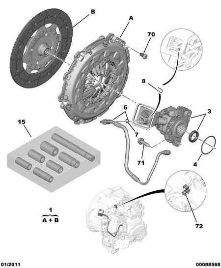 PSA 2041 A3 - Dispositivo disinnesto centrale, Frizione www.autoricambi360.it