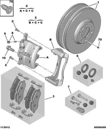 PSA 4253 65 - Kit pastiglie freno, Freno a disco www.autoricambi360.it